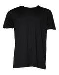 Dolce & gabbana t-shirt noir à manches courtes en coton doux col rond manches courtes