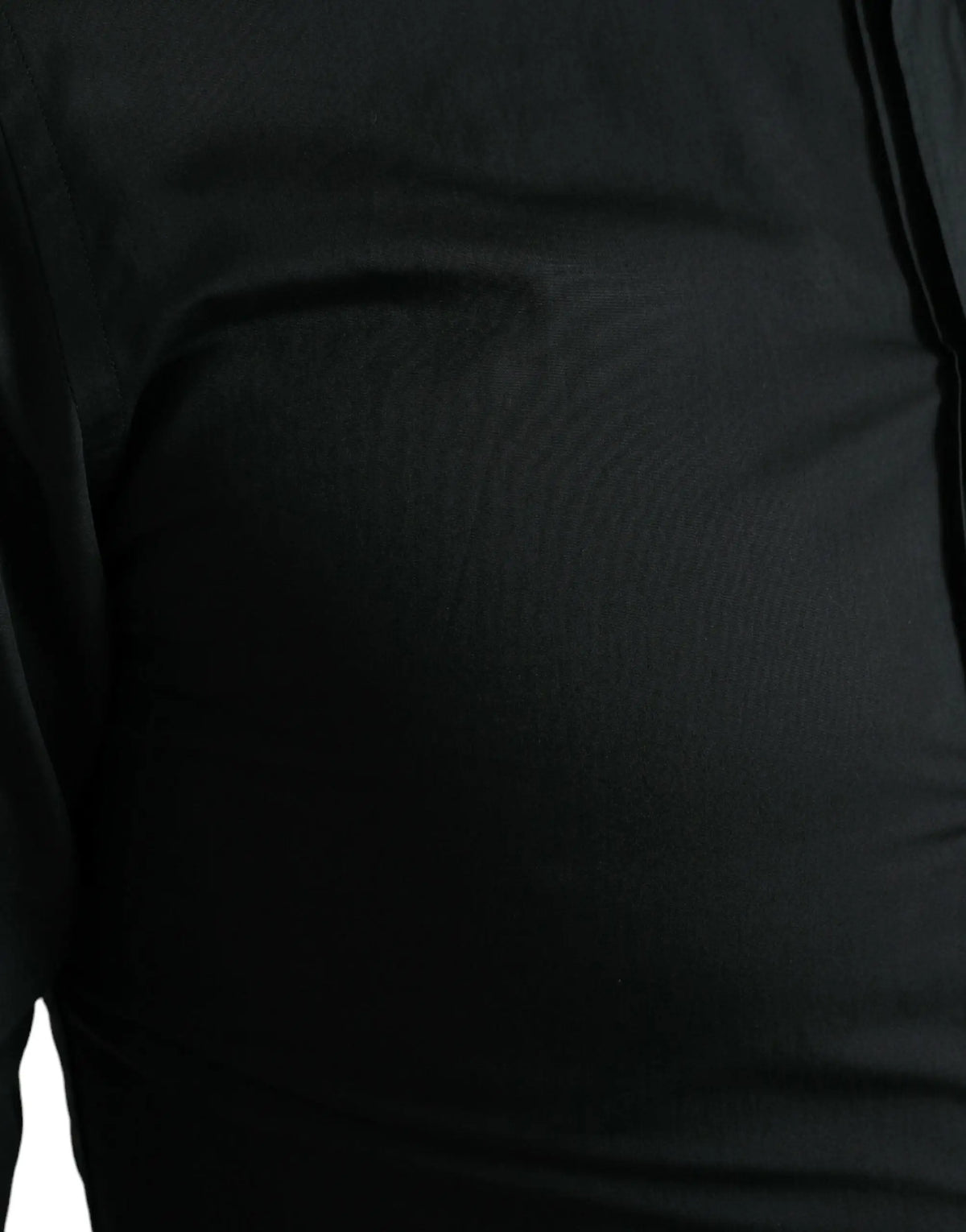 Chemise noire formelle dolce & gabbana en coton soie avec texture subtile et couture détaillée