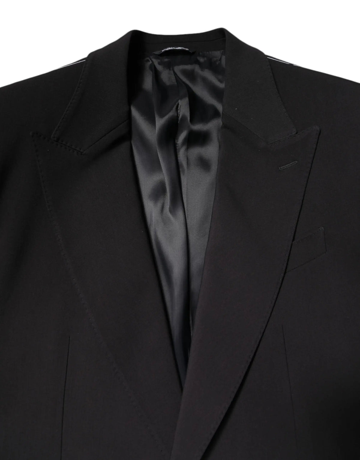 Veste de costume noire ajustée dolce & gabbana en coton avec une doublure satinée élégante