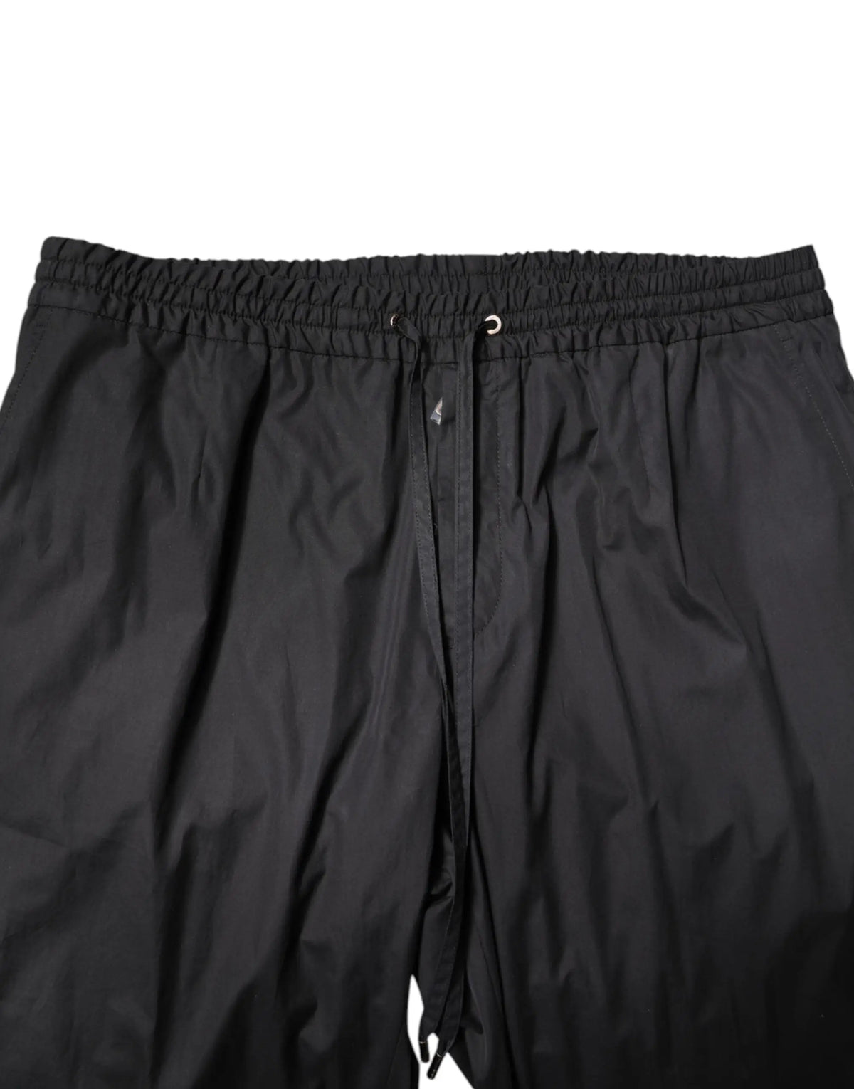 Short noir en coton avec taille élastique et cordon de serrage destiné au costume deux pièces dolce & gabbana