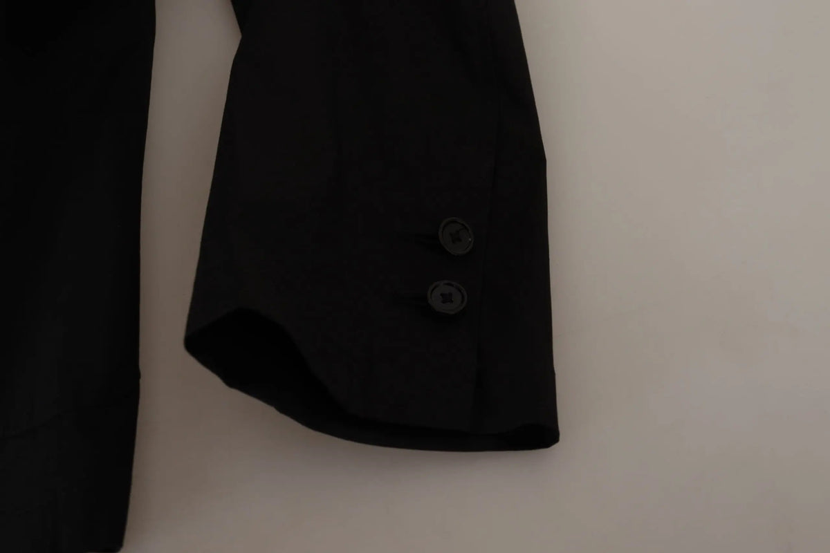 Manche de blazer noir dolce & gabbana en coton avec deux boutons assortis simple boutonnage