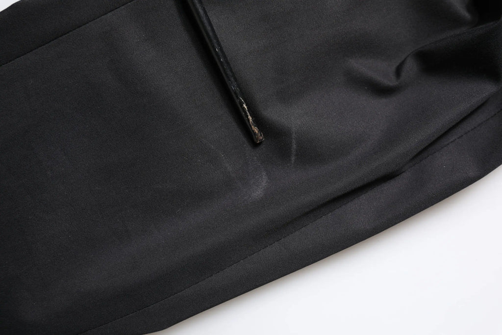 Pantalon en coton noir dolce & gabbana avec éclat subtil et couture visible sur la couture