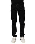 Jean slim en denim noir dolce gabbana en coton avec design classique cinq poches