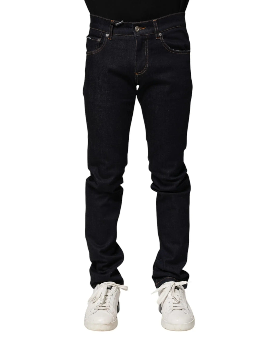 Jean slim noir dolce gabbana en coton avec design classique cinq poches pour homme