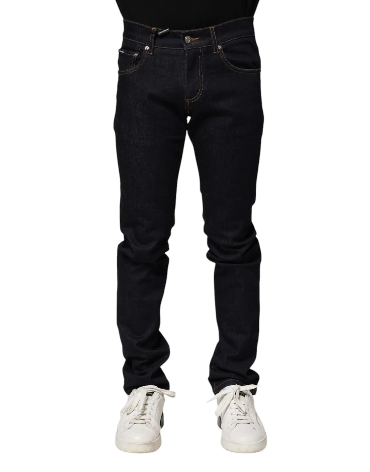Jean slim noir dolce gabbana en coton avec design classique cinq poches pour homme