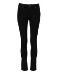 Jean slim noir en coton dolce gabbana avec taille mi-haute et design cinq poches classique