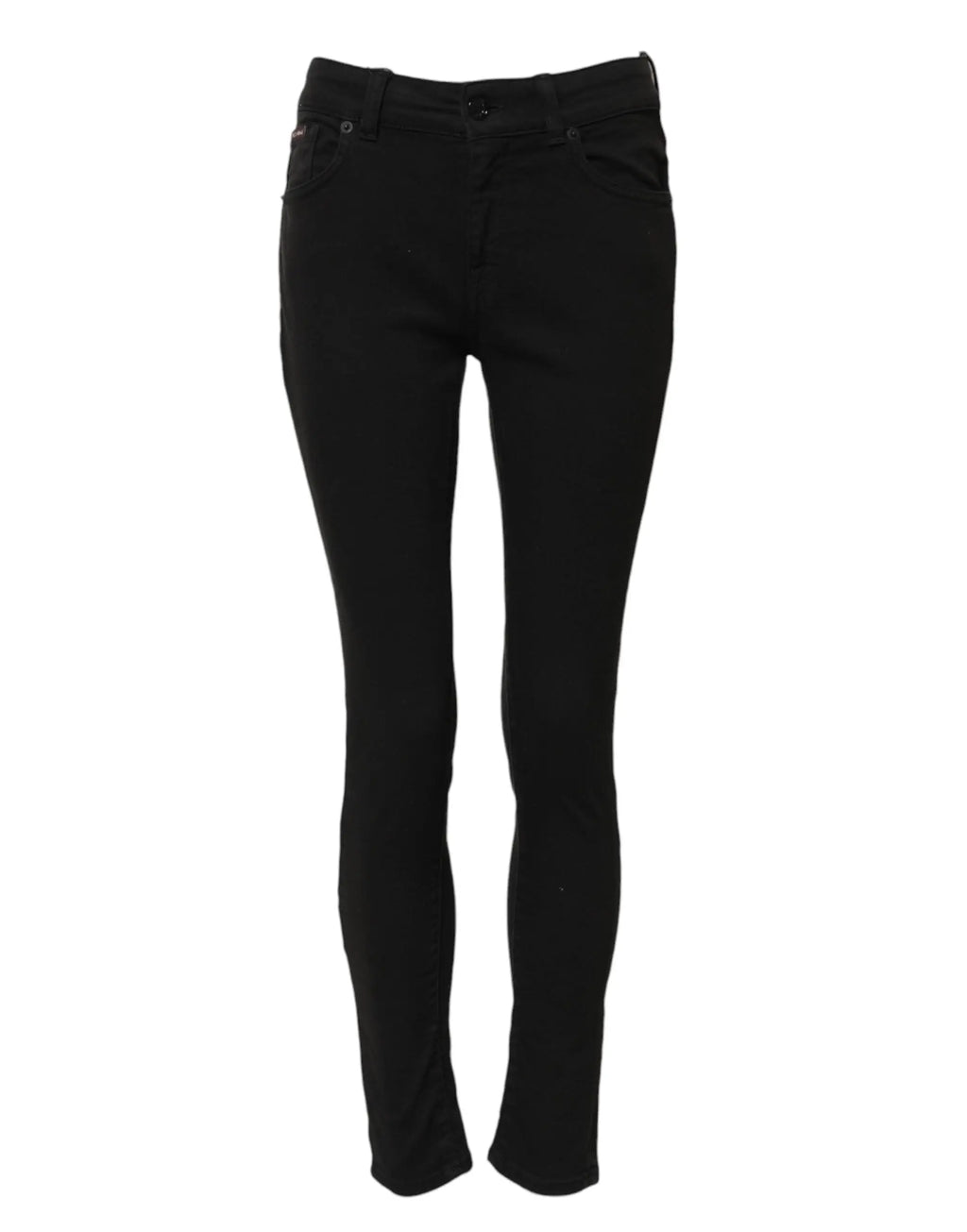 Jean slim noir dolce & gabbana en coton avec taille mi-haute et design classique cinq poches