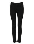 Jean slim noir dolce & gabbana en coton avec taille mi-haute et design classique cinq poches