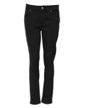 Dolce & Gabbana jean slim noir en coton avec coupe skinny taille mi-haute et cinq poches classiques