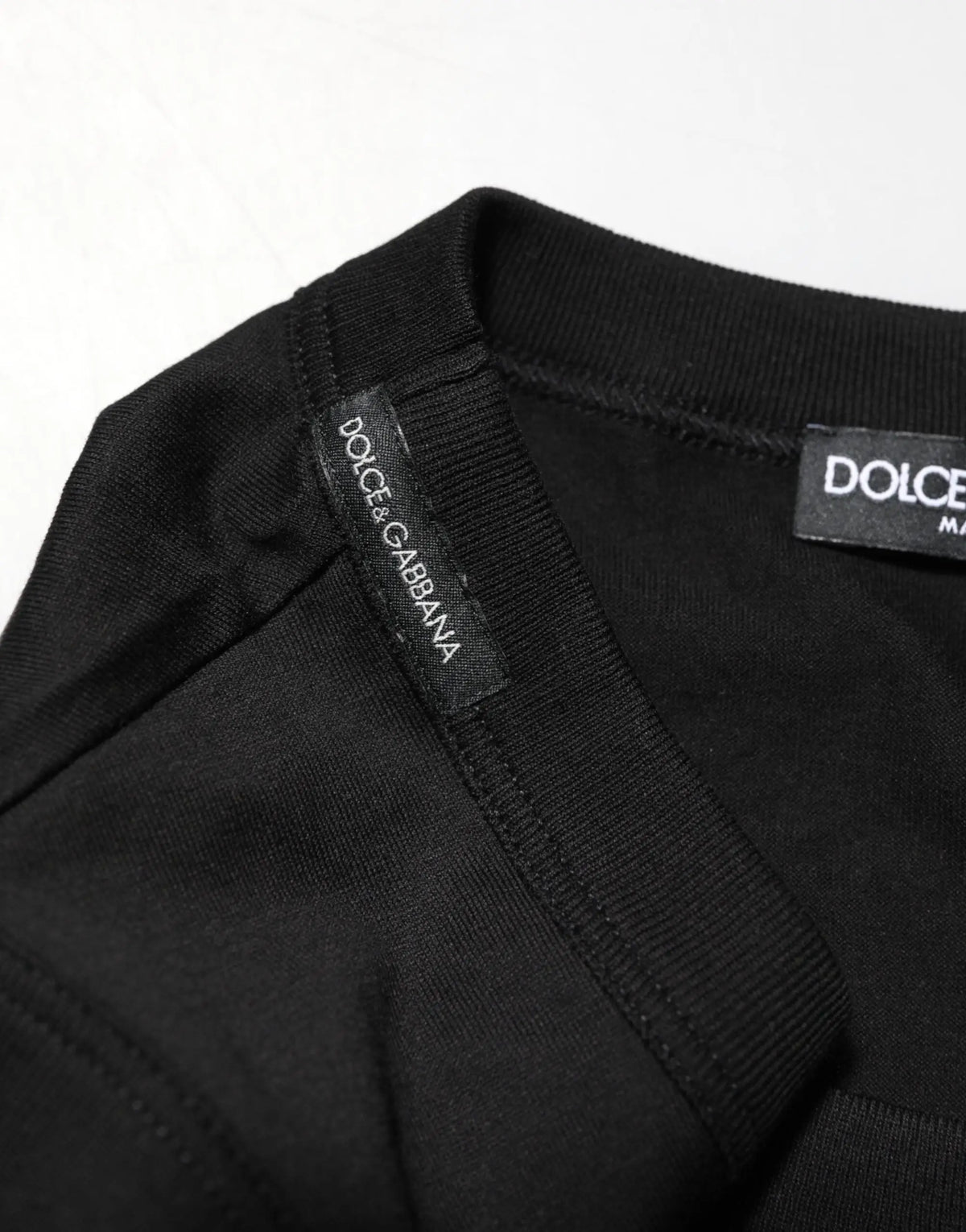 Dolce & gabbana débardeur homme noir en coton avec encolure côtelée et étiquette de marque visible