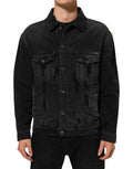 Veste en denim noir délavé dolce & gabbana en coton stretch avec fermeture à boutons et deux poches poitrine