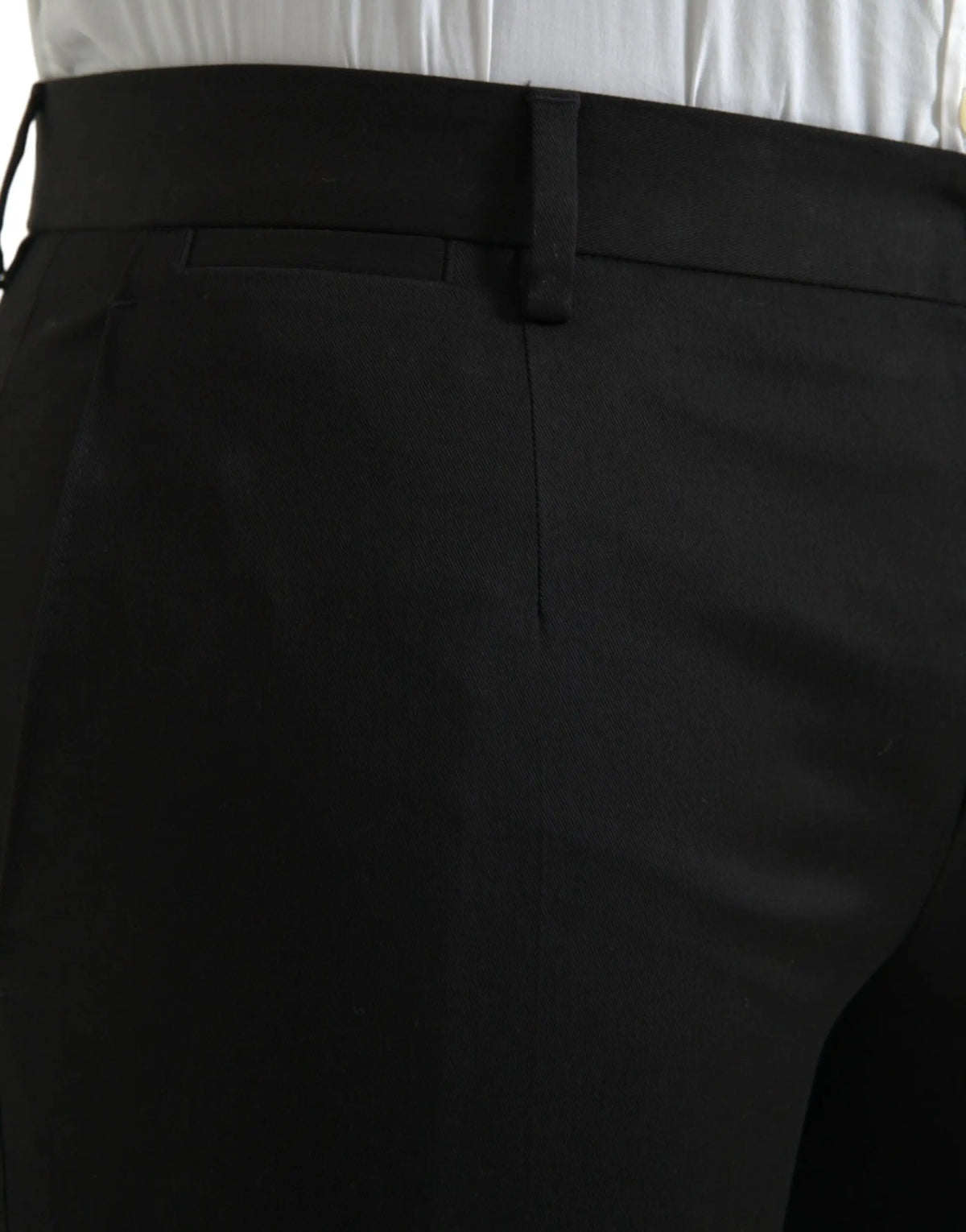 Pantalon slim en coton stretch noir dolce & gabbana avec taille structurée et plis subtils