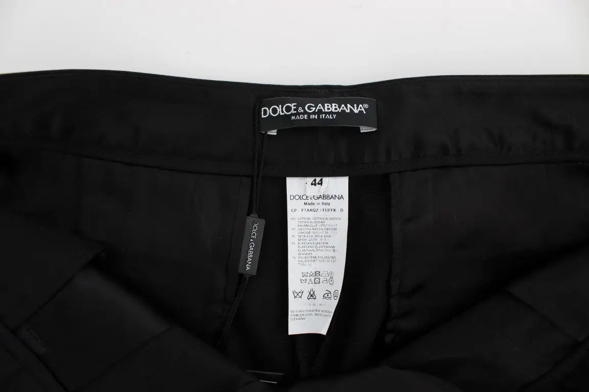 Pantalon capri torero dolce gabbana noir en coton stretch avec étiquette made in italy taille 44