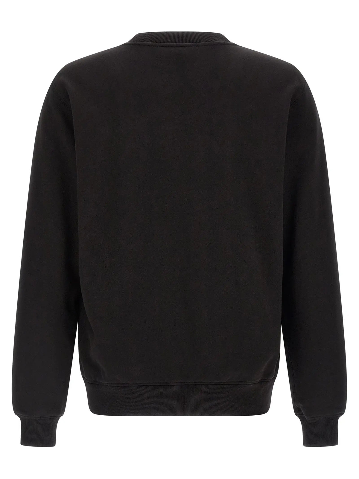Sweatshirt noir dolce & gabbana en coton avec col rond et poignets et ourlet côtelés