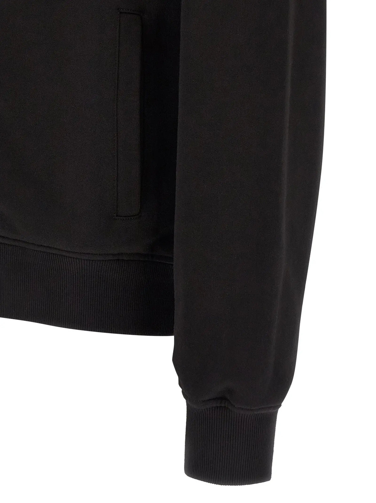 Dolce & gabbana sweat-shirt noir en coton avec poches latérales et poignets côtelés