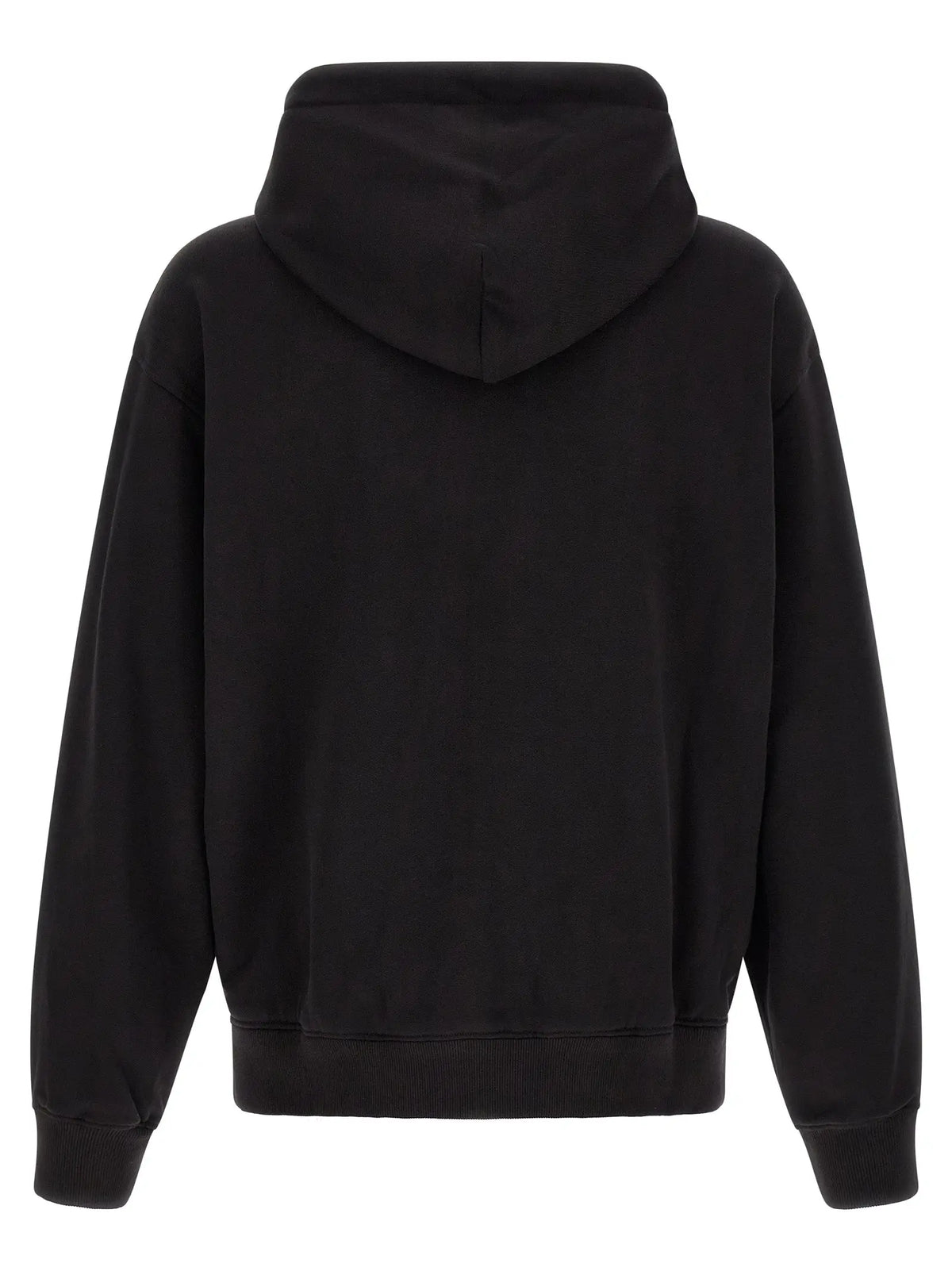 Sweatshirt dolce & gabbana noir en coton à coupe décontractée avec manches côtelées
