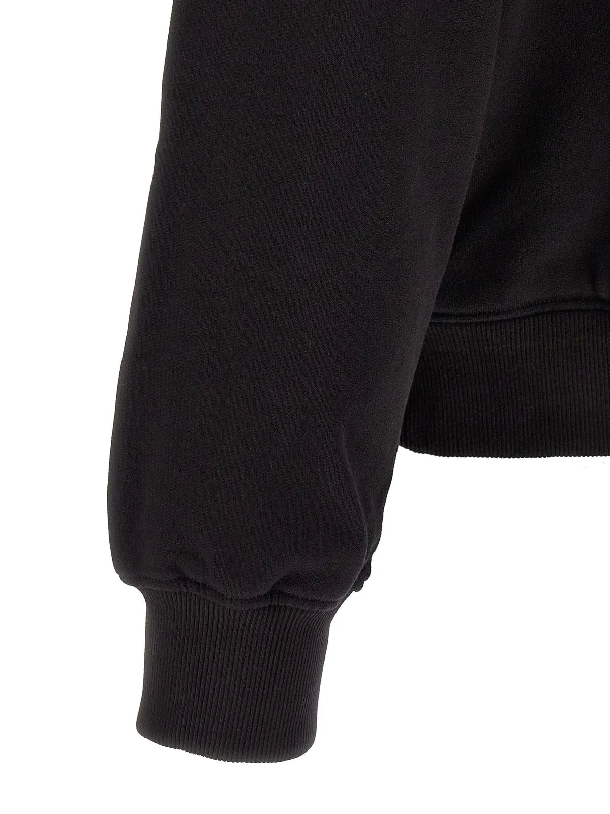 Manche de sweat en coton noir dolce & gabbana avec poignets côtelés