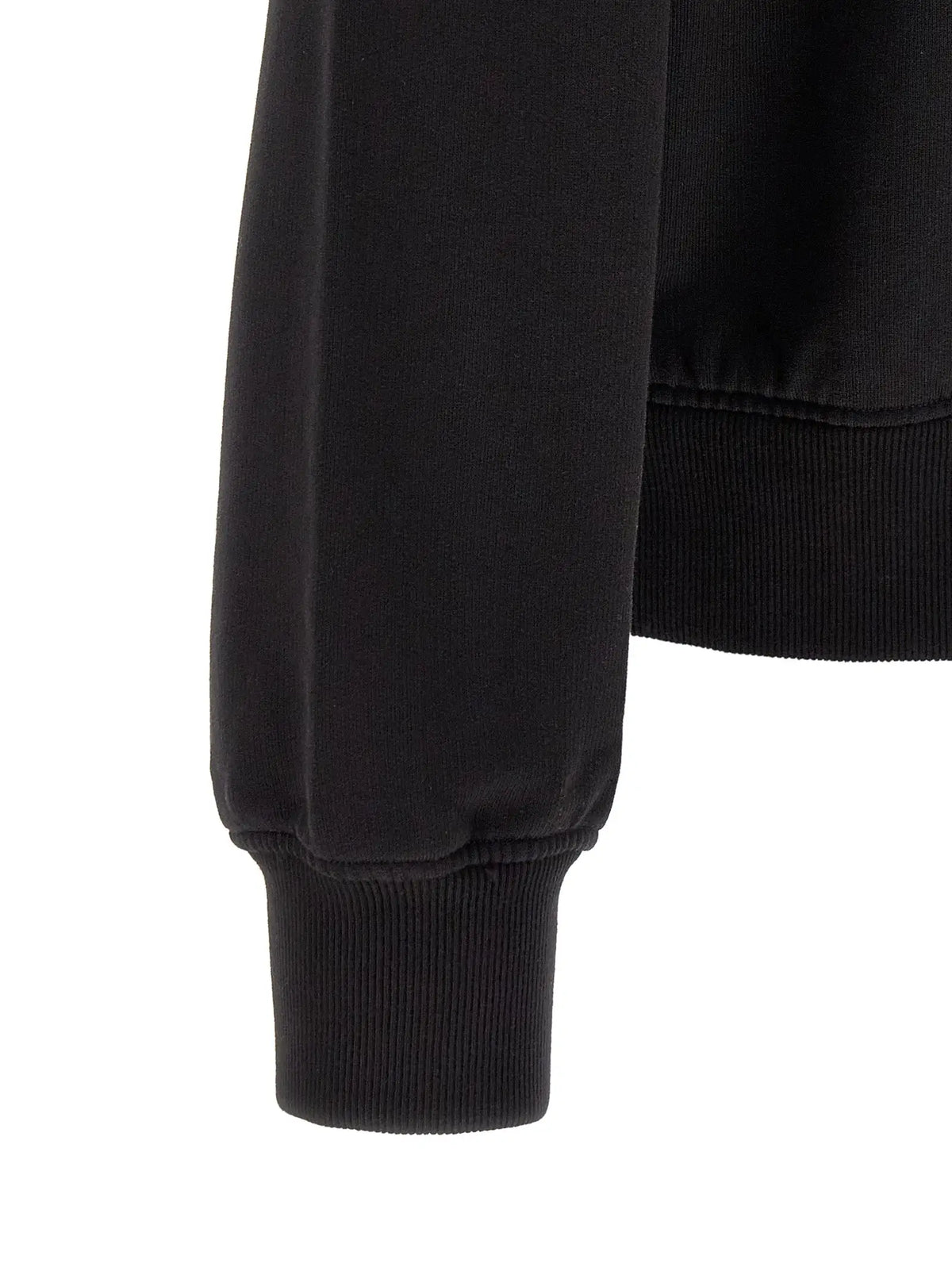 Manche en coton côtelé noir avec poignet élastiqué du sweatshirt dolce gabbana noir