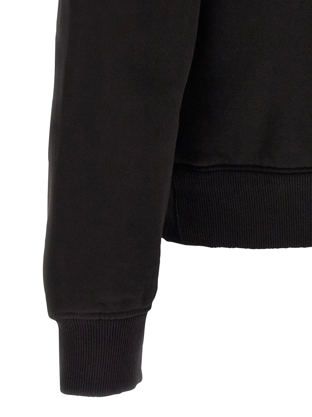 Manche de sweat en coton noir dolce & gabbana avec poignets côtelés