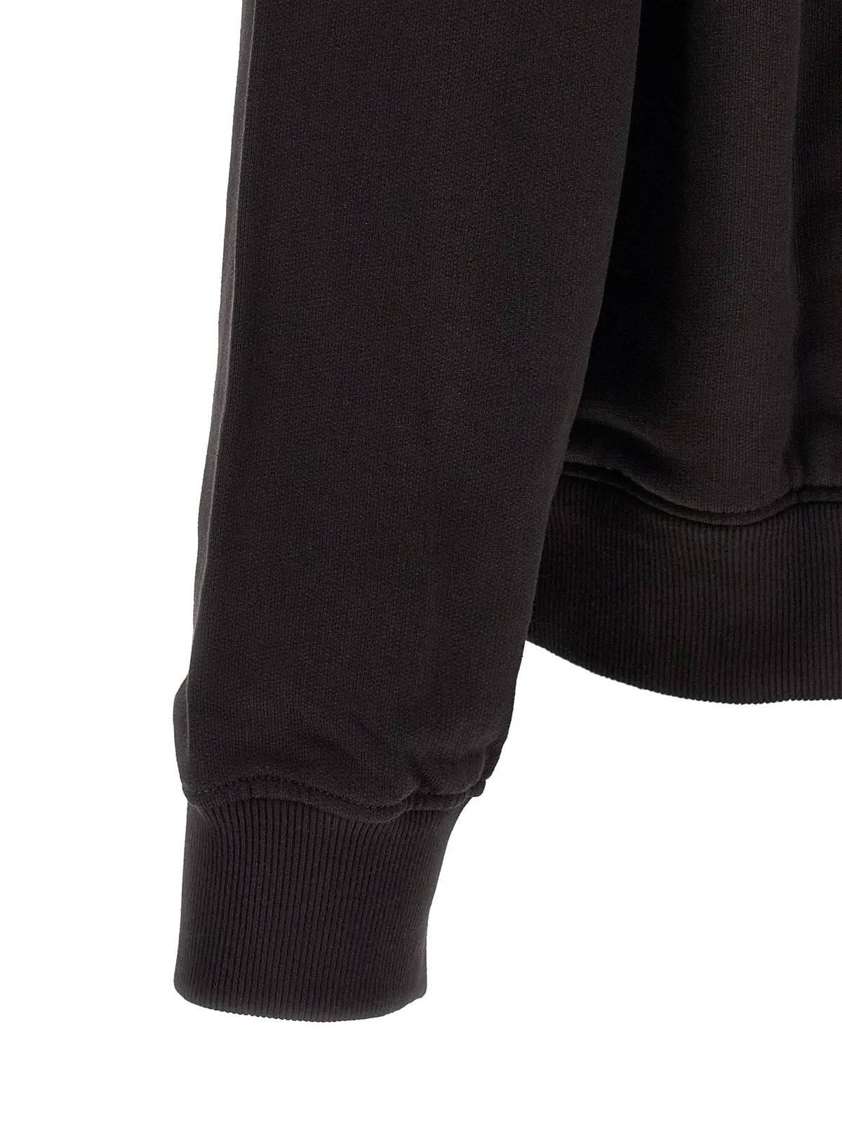 Manchette côtelée noire en coton sur sweat casual dolce & gabbana pour un style décontracté