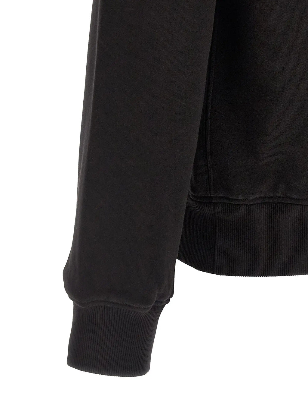 Manche de sweat en coton noir dolce & gabbana avec poignets et ourlet côtelés