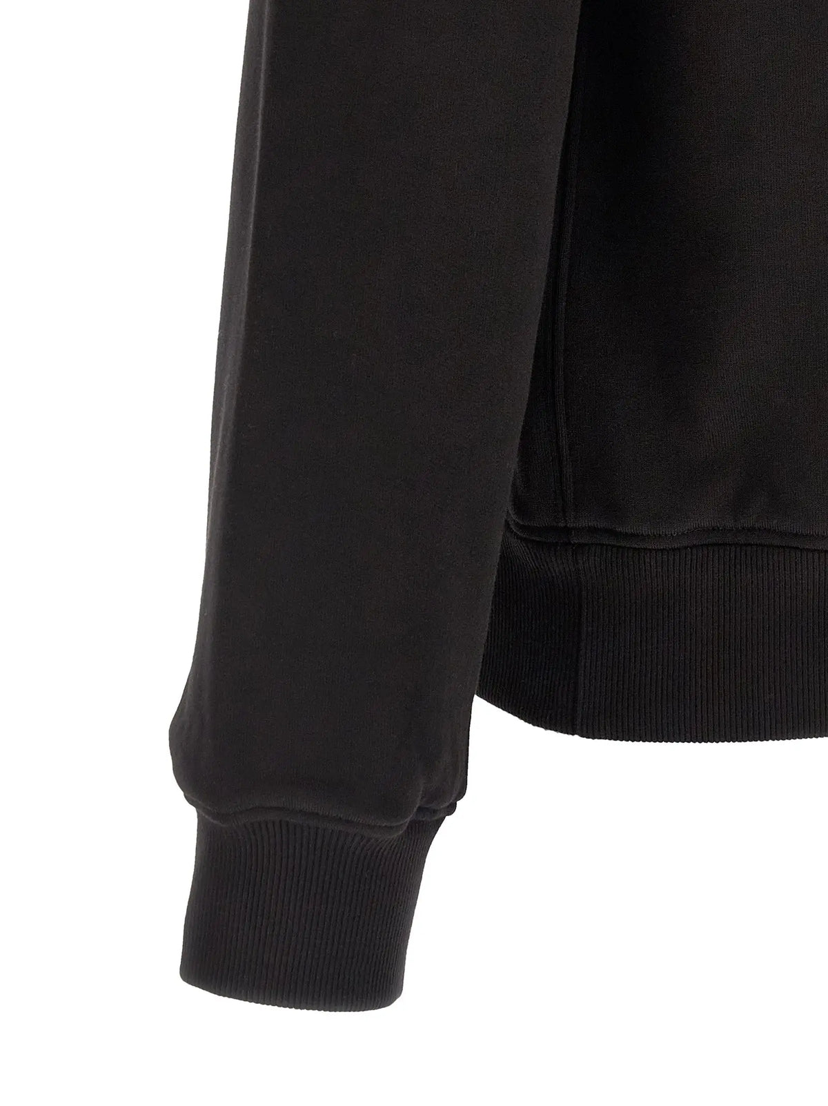 Manche de sweat en coton noir dolce & gabbana avec poignets et ourlet côtelés
