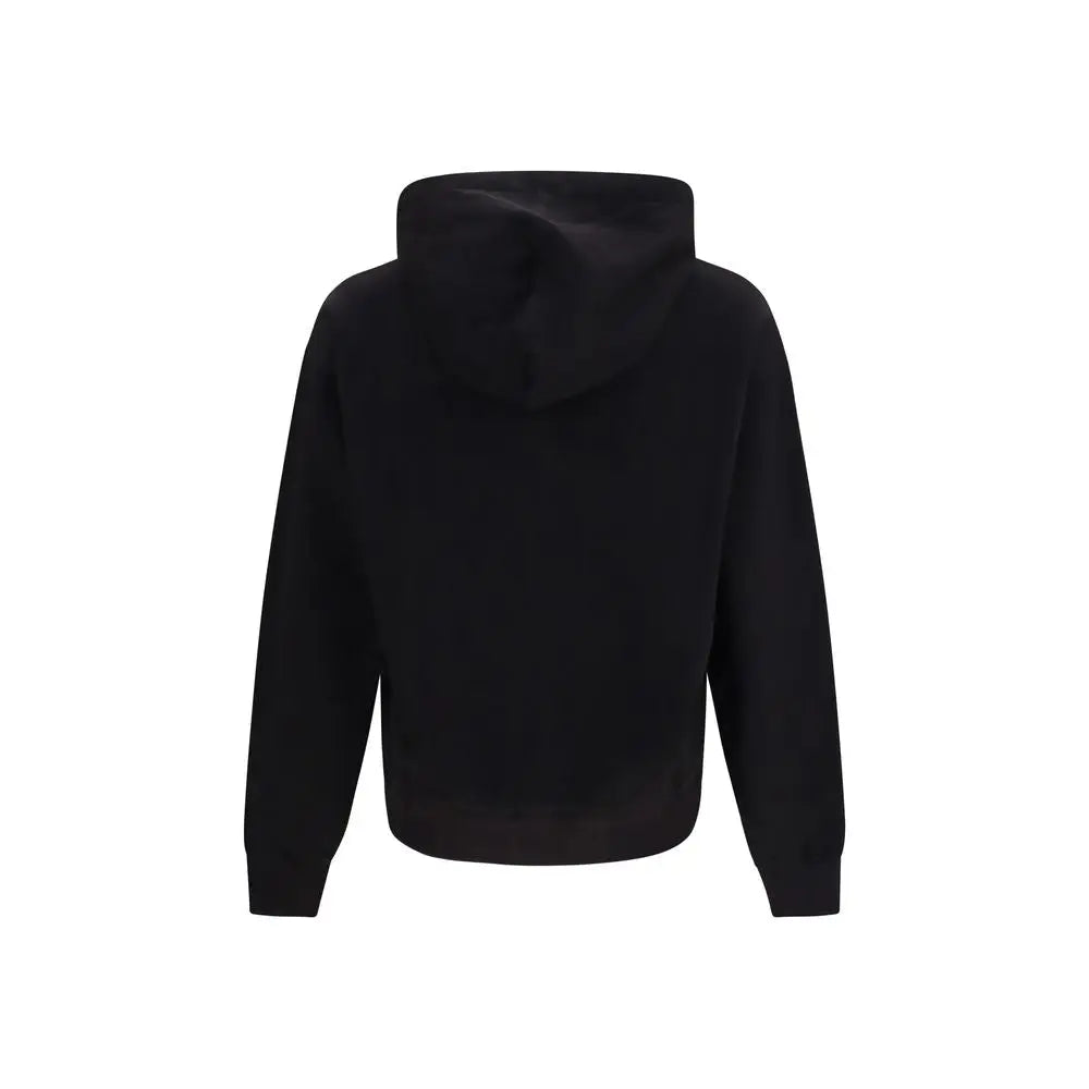 Sweatshirt noir dolce & gabbana en coton à capuche manches longues coupe décontractée