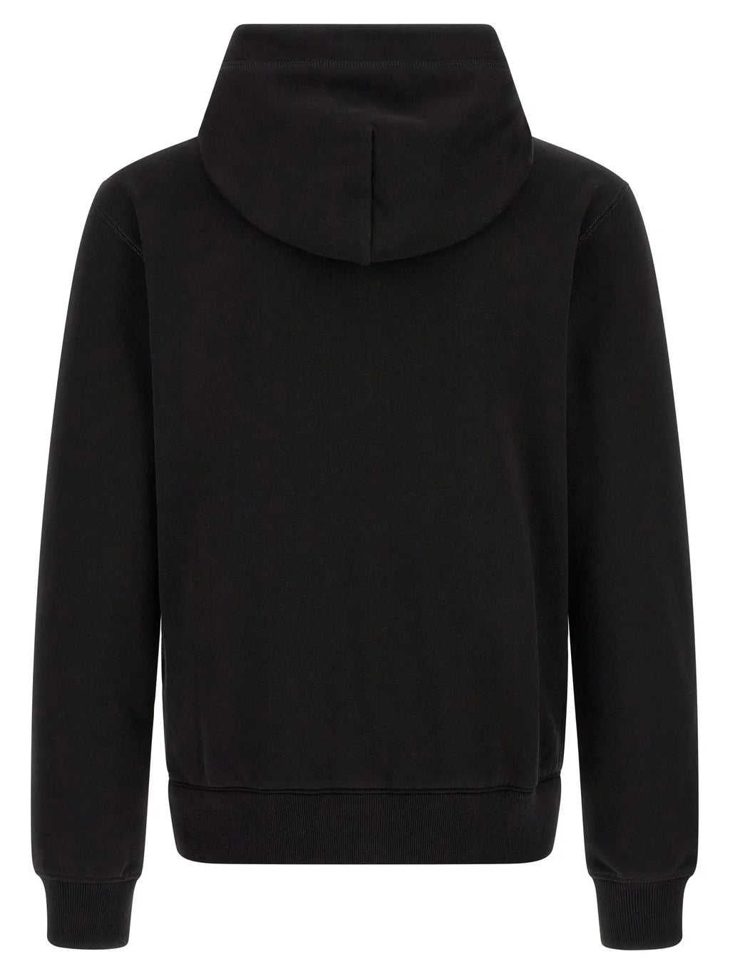 Sweatshirt noir dolce & gabbana en coton avec capuche et bords côtelés aux poignets et à la taille