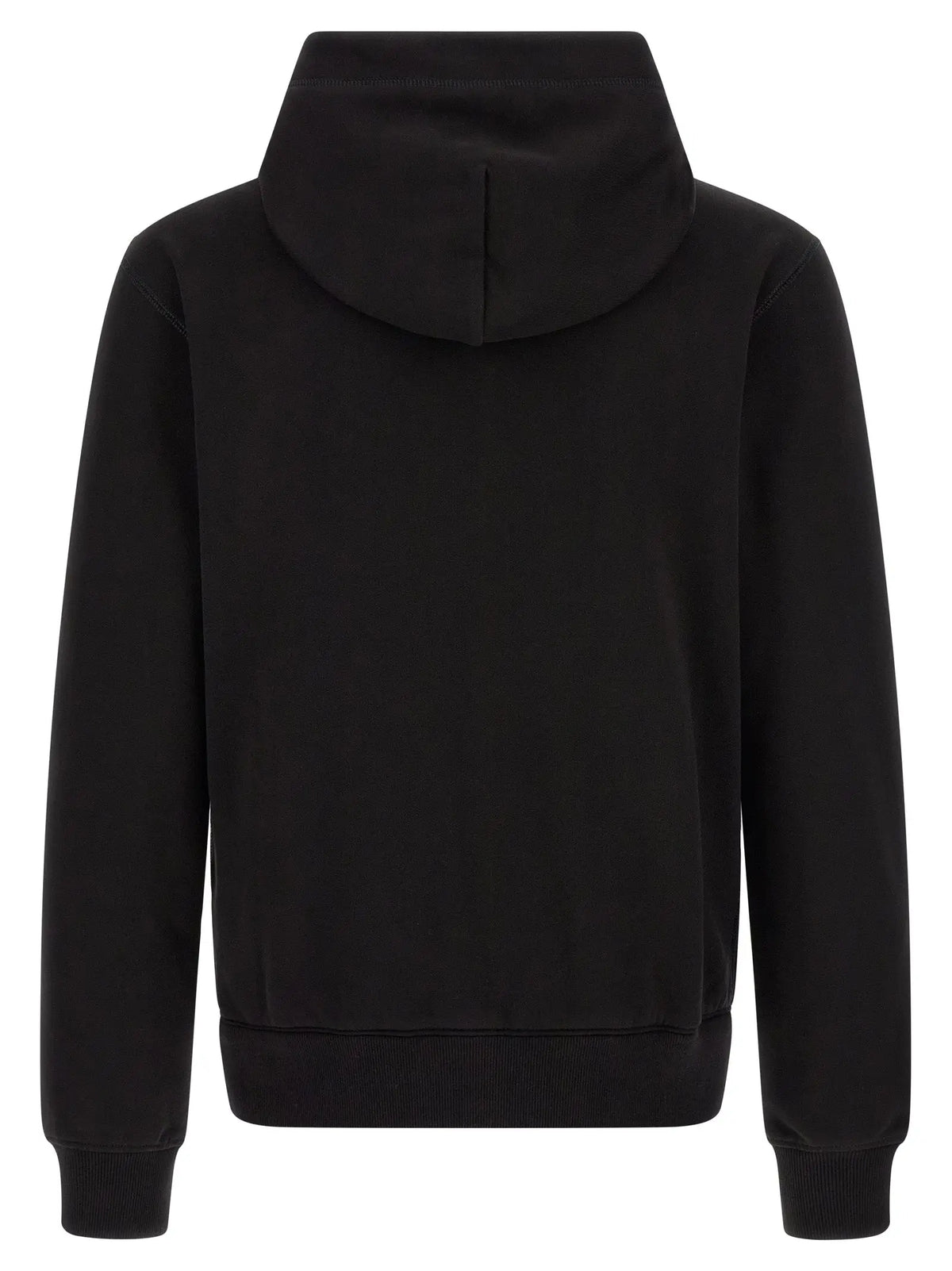 Sweatshirt noir dolce & gabbana en coton avec capuche et bords côtelés aux poignets et à la taille