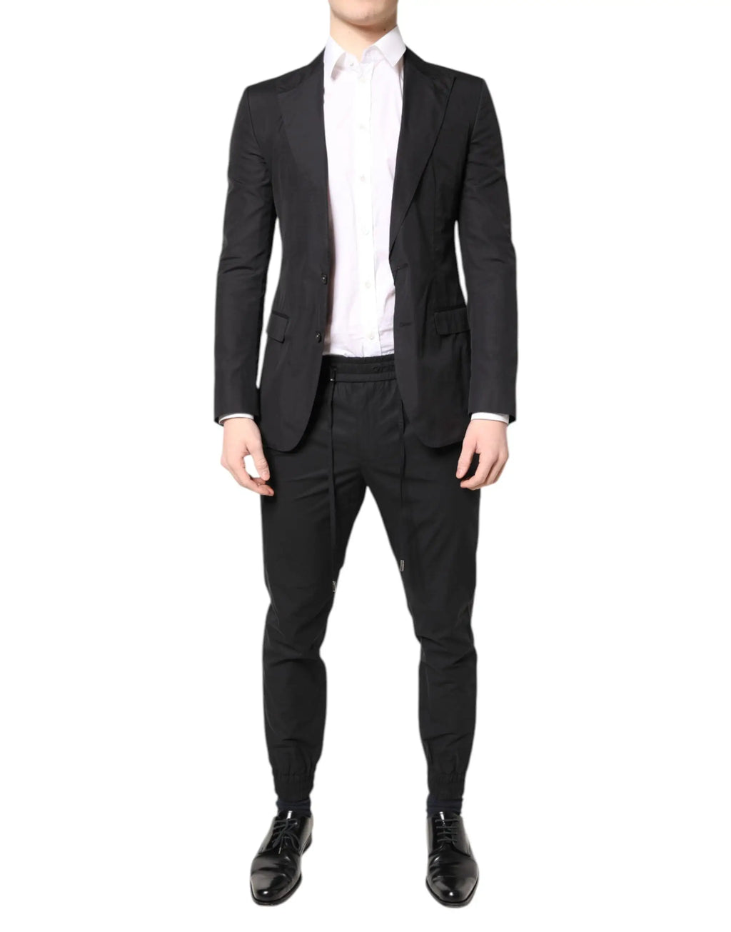 Costume deux pièces noir en coton dolce gabbana taormina avec coupe moderne et texture subtile