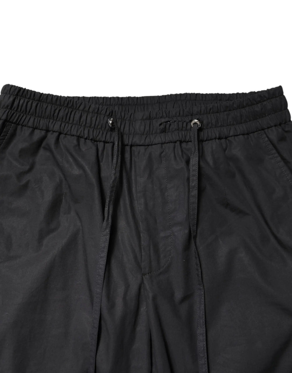 Pantalon noir à cordon dolce & gabbana en coton avec taille élastique et coutures discrètes pour costume formel taormina