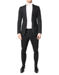 Costume deux pièces formel dolce & gabbana en coton noir avec coupe moderne et texture subtile