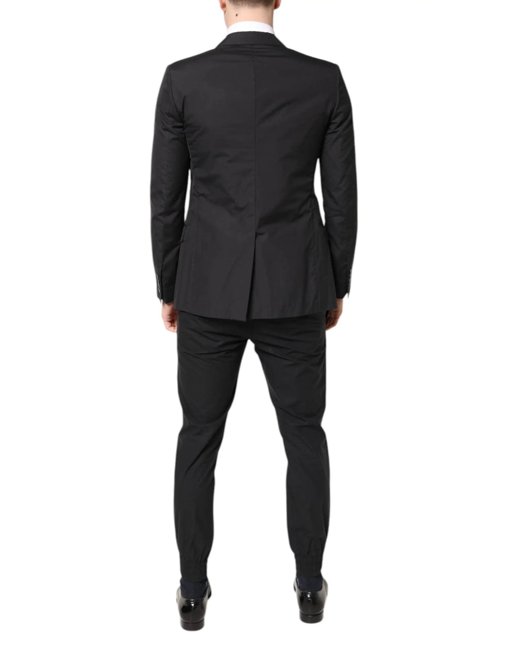 Veste de costume noire dolce & gabbana en coton avec dos structuré et coutures discrètes pour tenue formelle