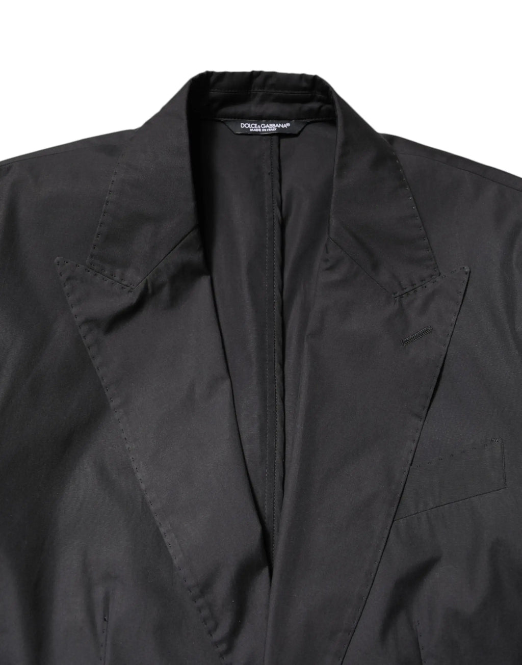 Dolce gabbana blazer homme noir en coton taormina avec design minimaliste et légère brillance pour costume formel