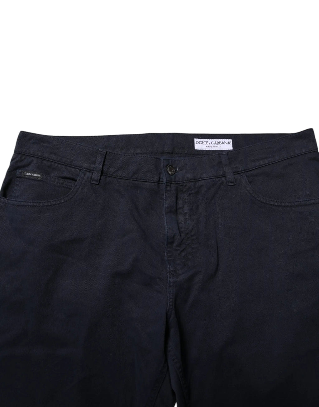 Pantalon chino noir dolce & gabbana pour homme en coton avec design classique cinq poches et coutures discrètes