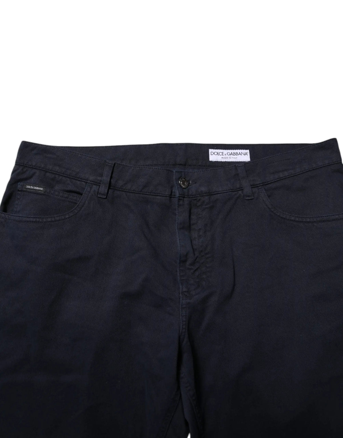 Pantalon chino noir dolce & gabbana pour homme en coton avec design classique cinq poches et coutures discrètes