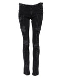 Dolce & Gabbana jean skinny en coton noir avec déchirures et bords effilochés style usé