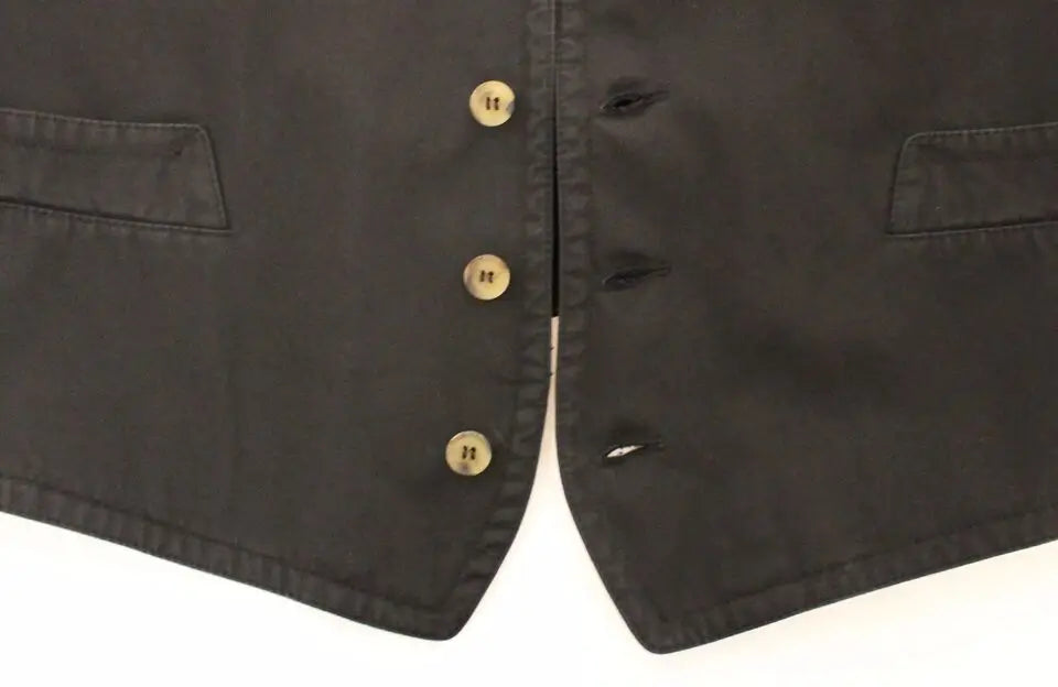 Dolce & gabbana veste blazer noire en coton viscose avec boutons dorés sur le devant en denim noir