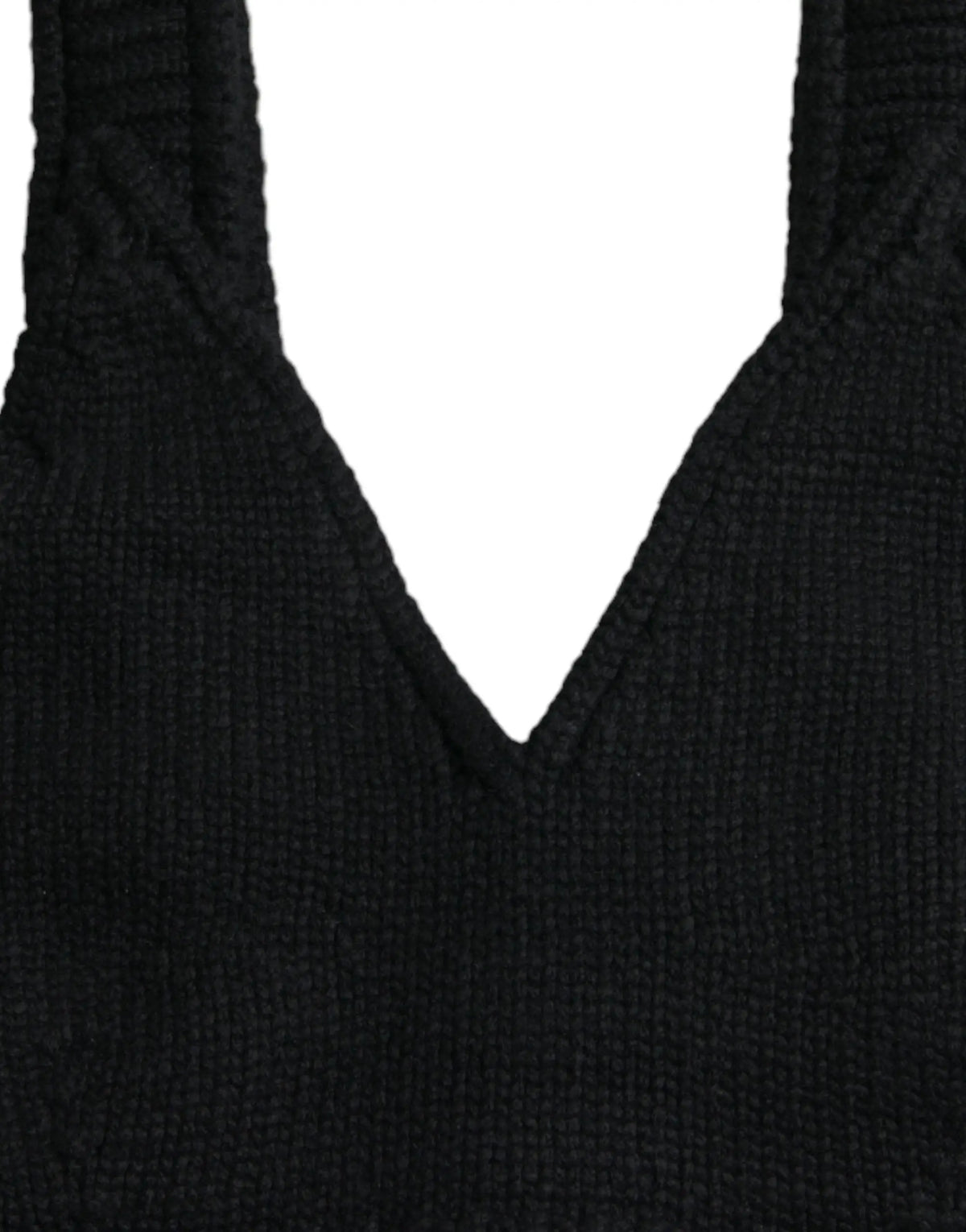 Dolce & gabbana top bustier court en cachemire noir avec col en v profond et tricot côtelé