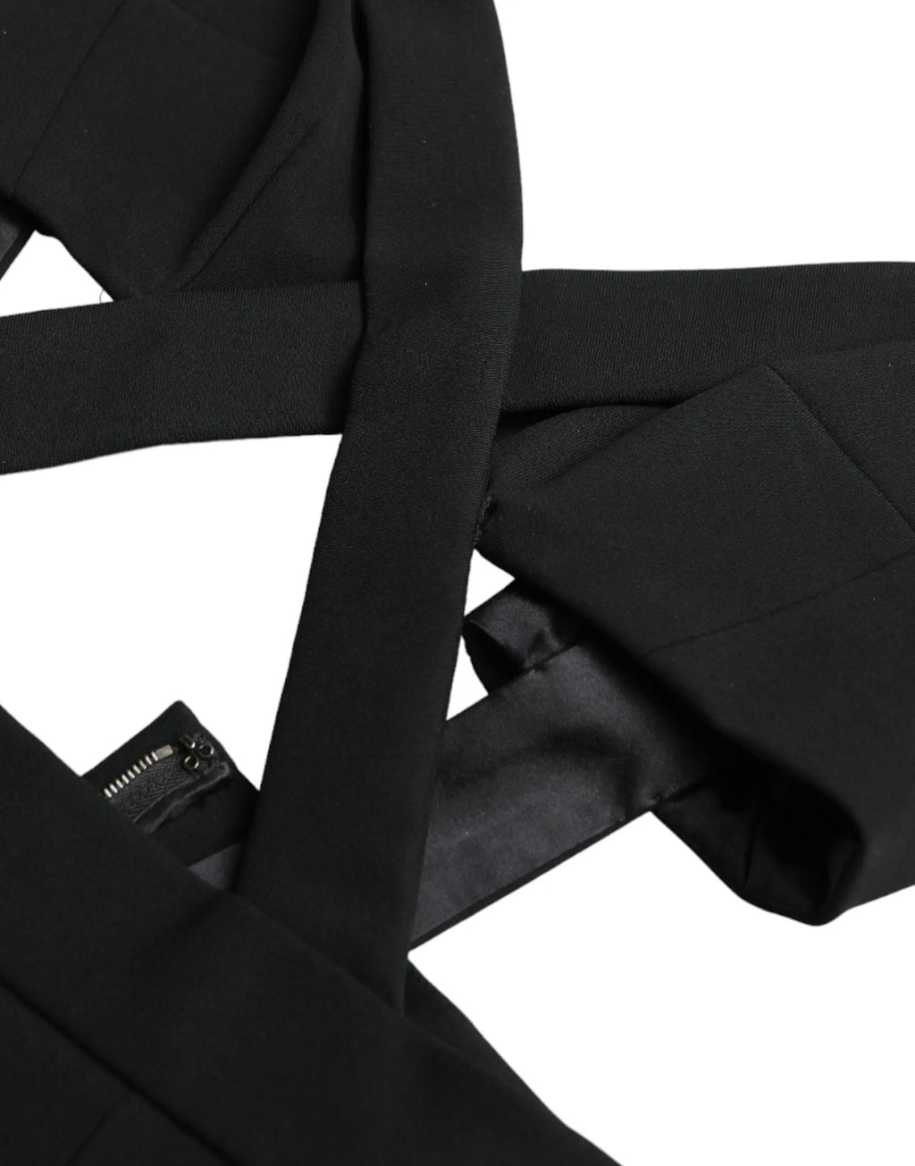 Robe midi bodycon sans manches dolce & gabbana noire en tissu structuré avec découpe et texture subtile