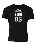 Dolce & Gabbana t-shirt noir en coton avec motif king dg blanc et couronne ornée pour un style audacieux