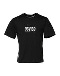 Dolce & Gabbana t-shirt noir manches courtes en coton avec impression dg vib3 blanche et points en braille sur la poitrine