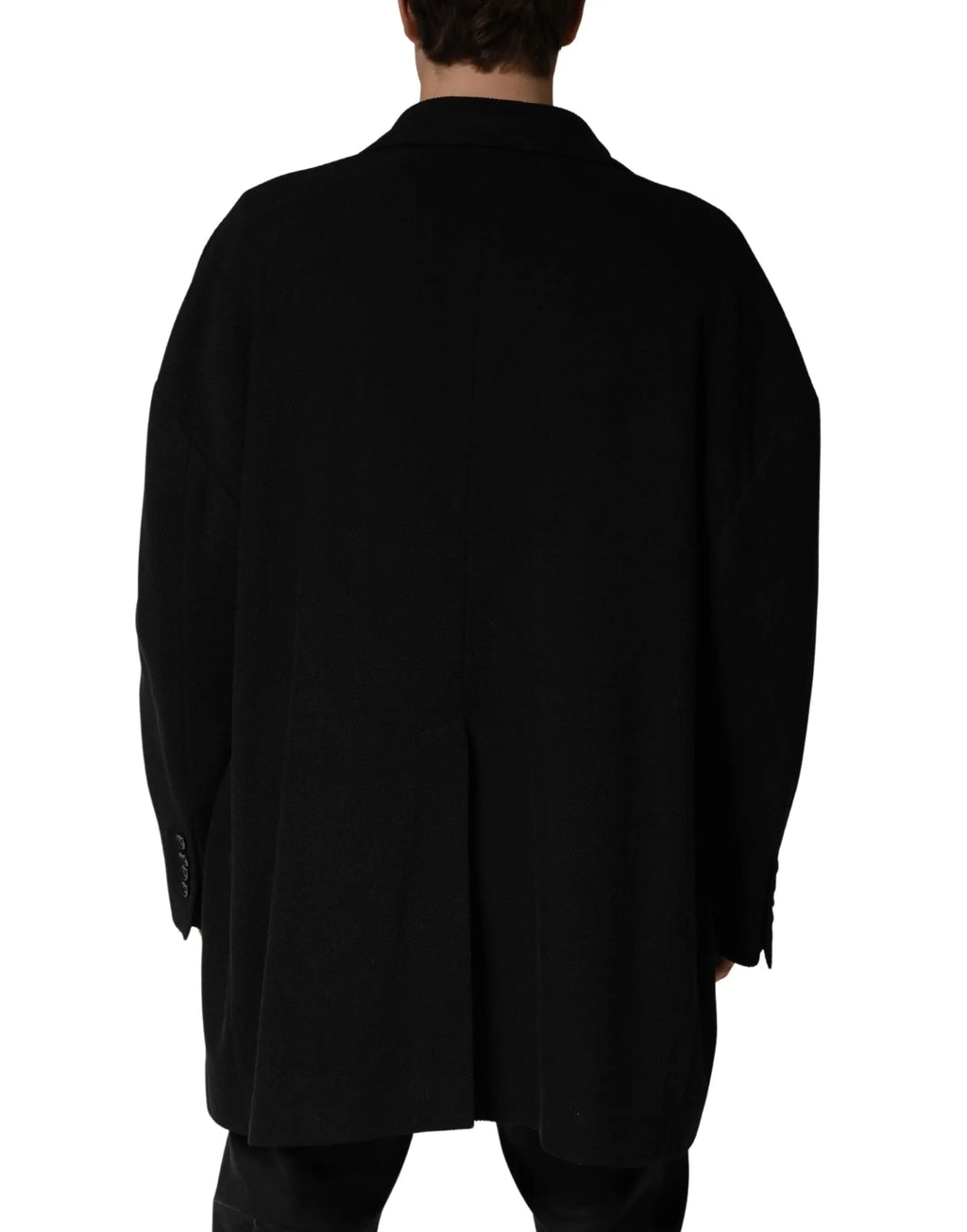 Dolce & gabbana veste de costume noire en laine double boutonnage deux boutons avec col classique et manches longues