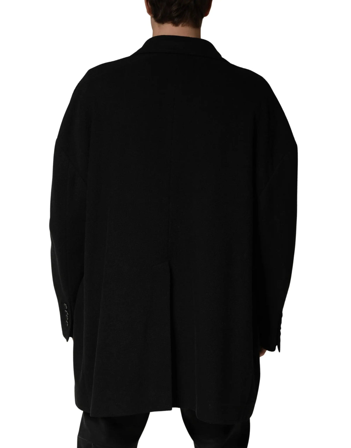 Dolce & gabbana veste de costume noire en laine double boutonnage deux boutons avec col classique et manches longues