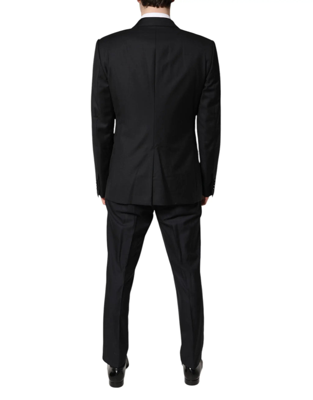 Dolce & gabbana costume trois pièces noir double boutonnage avec coupe classique et texture subtile