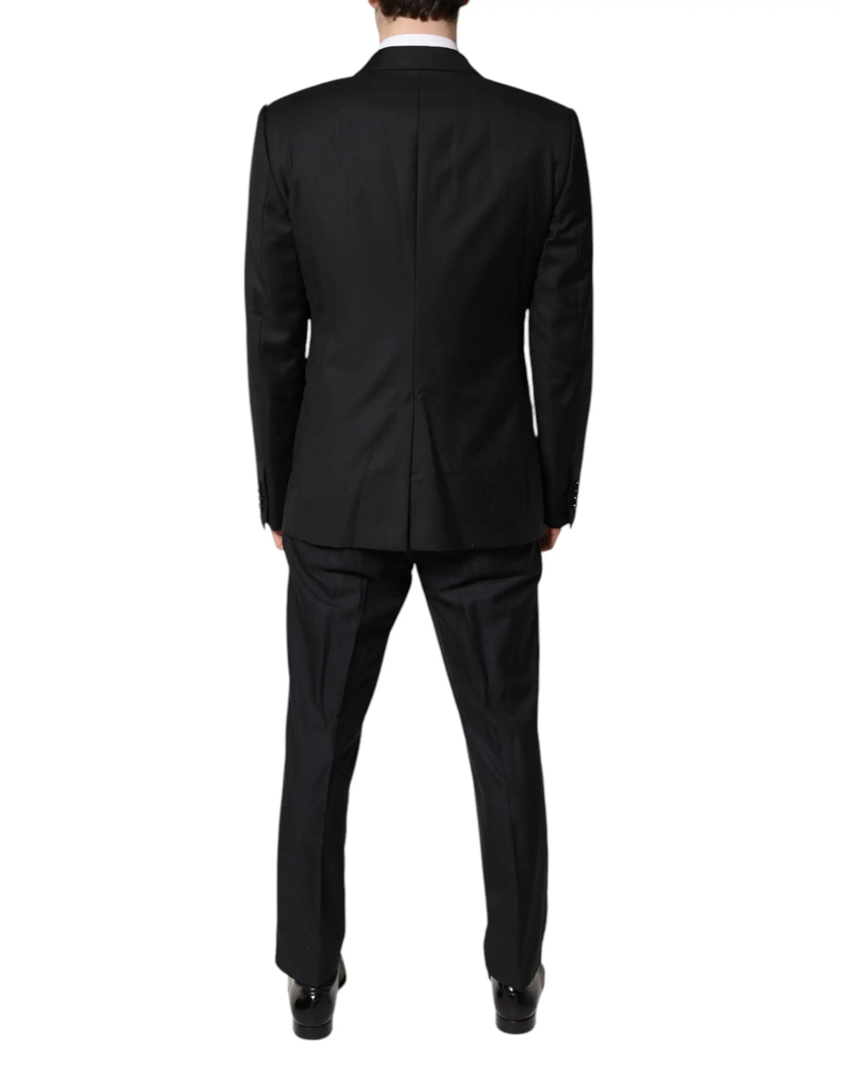 Dolce & gabbana costume trois pièces noir double boutonnage avec coupe classique et texture subtile