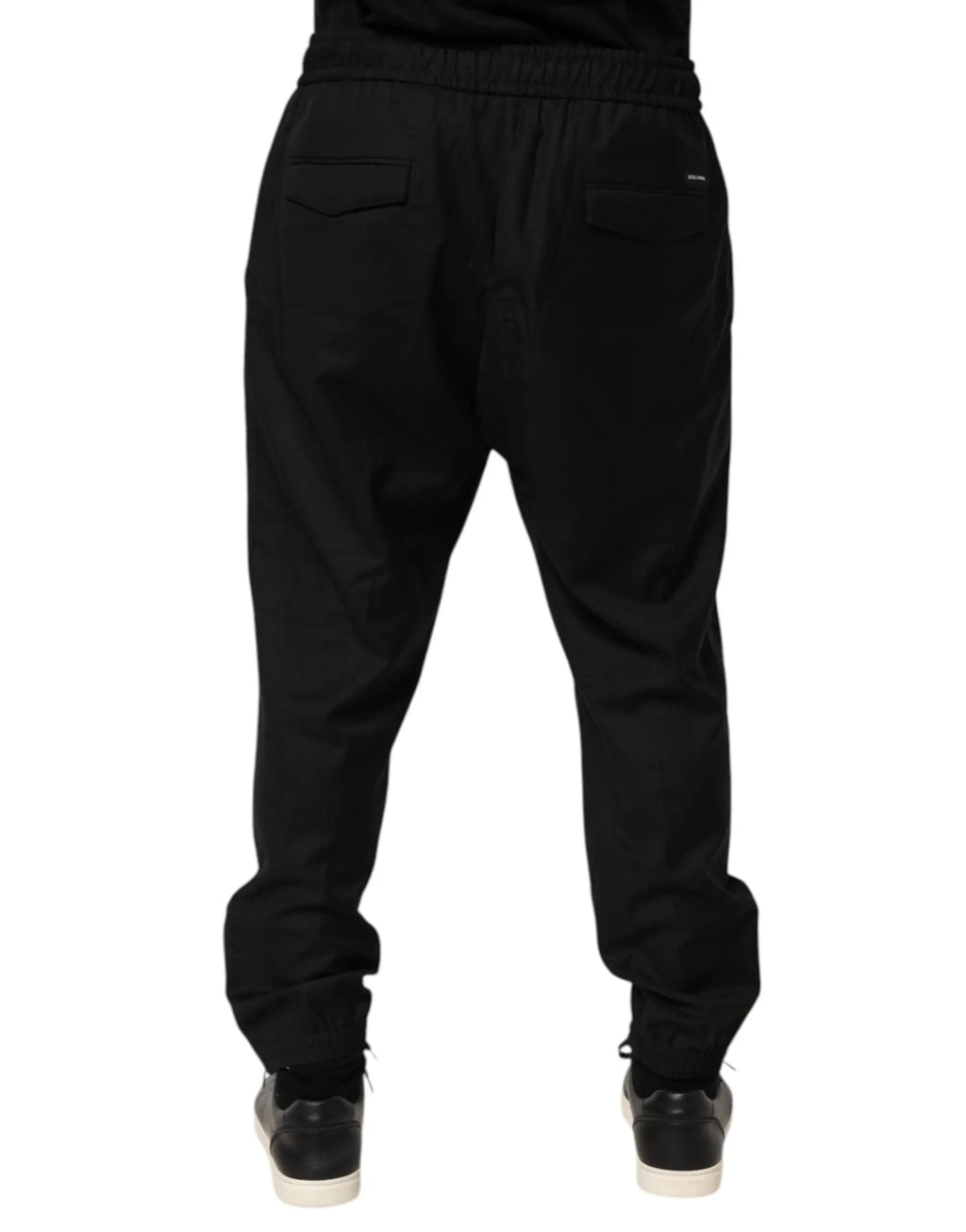 Joggers dolce & gabbana noirs pour homme avec cordon de serrage, taille élastique et coupe décontractée