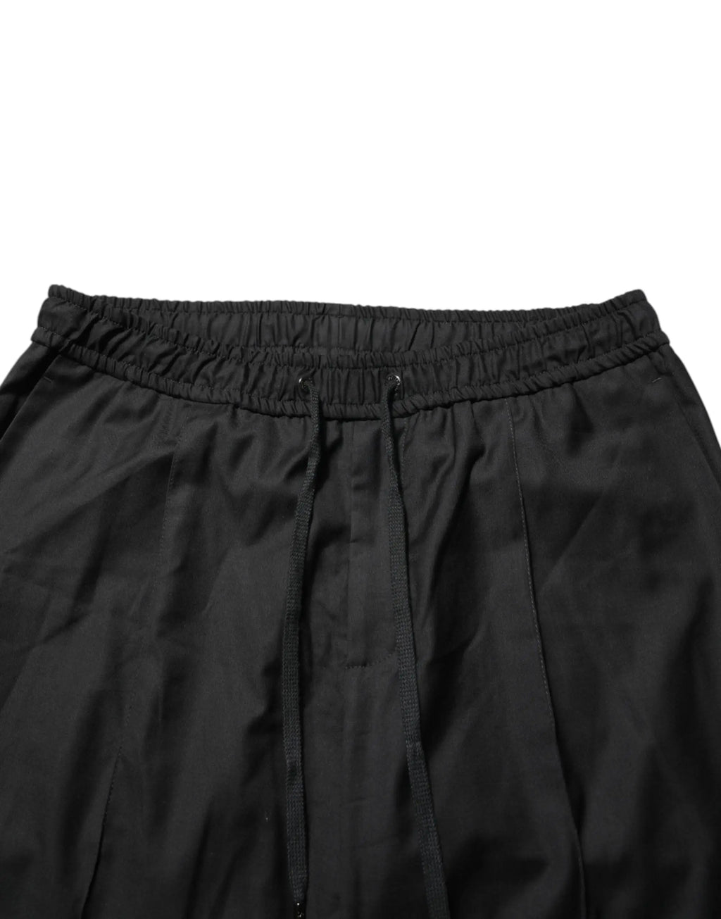 Pantalon de jogging homme dolce & gabbana noir avec taille élastique en tissu lisse légèrement réfléchissant