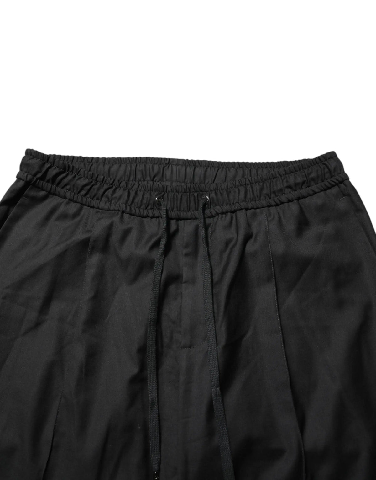 Pantalon de jogging homme dolce & gabbana noir avec taille élastique en tissu lisse légèrement réfléchissant
