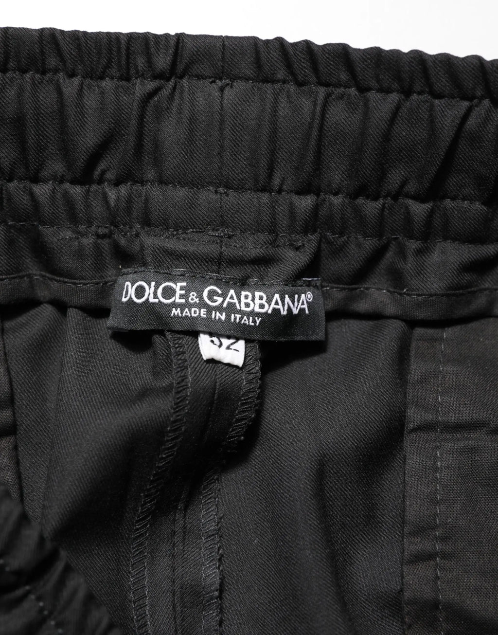 Pantalon jogger noir dolce & gabbana pour homme avec taille élastique et étiquette made in italy visible